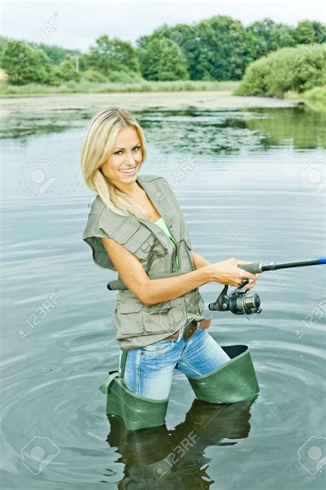 Woman Fishing Bikini royalty.